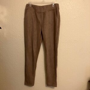 NWT - A New Day Faux-Suede Leggings w/Pockets Women's Tan - Size XL (16)